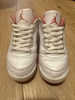 Nike Kids White and Pink Air Jordan Sneakers